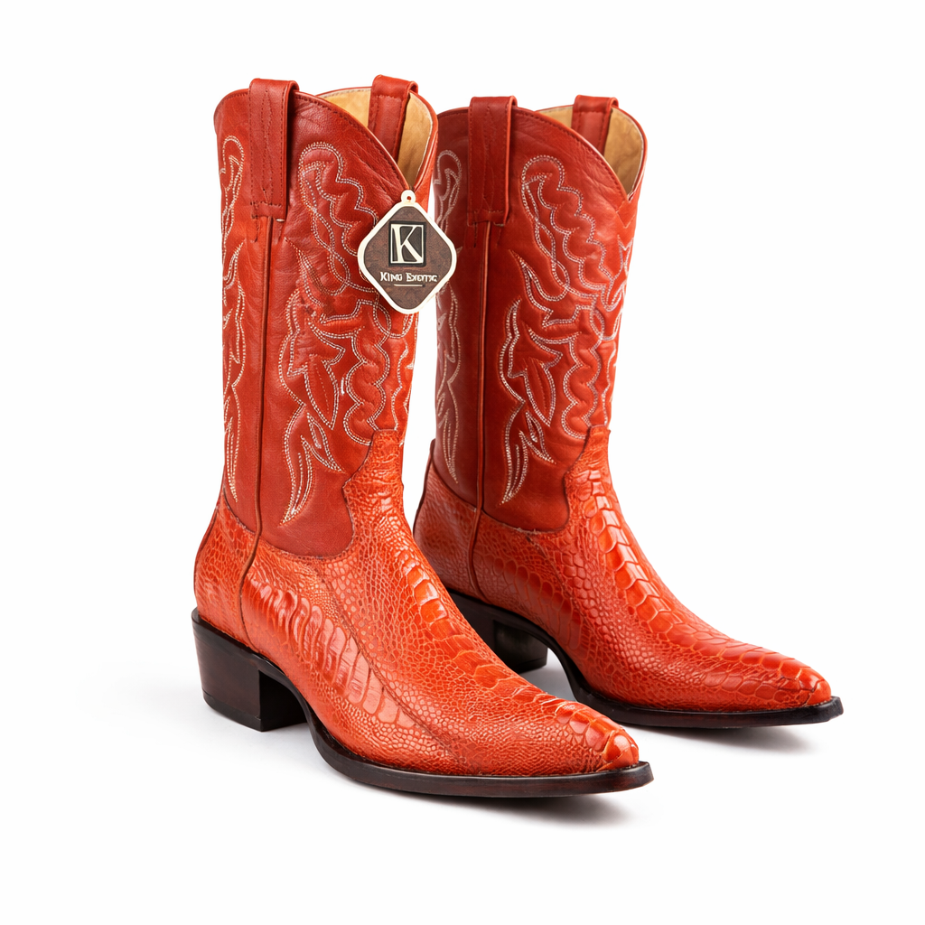 King Exotic Ostrich Leg J-Toe Cowboy Boot