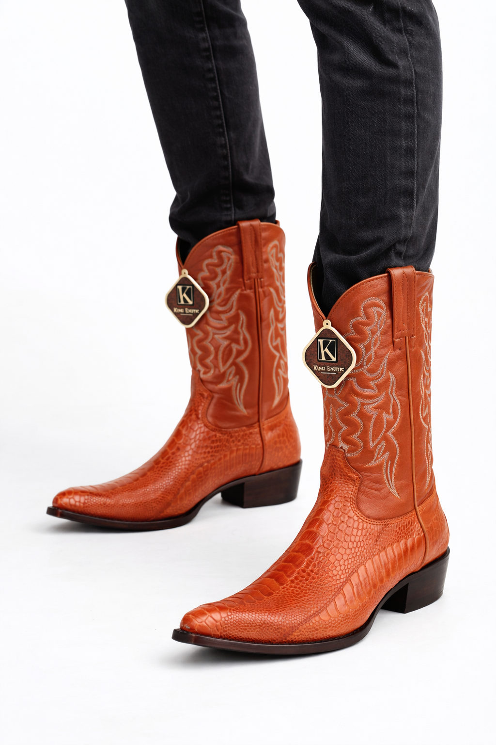 King Exotic Ostrich Leg J-Toe Cowboy Boot