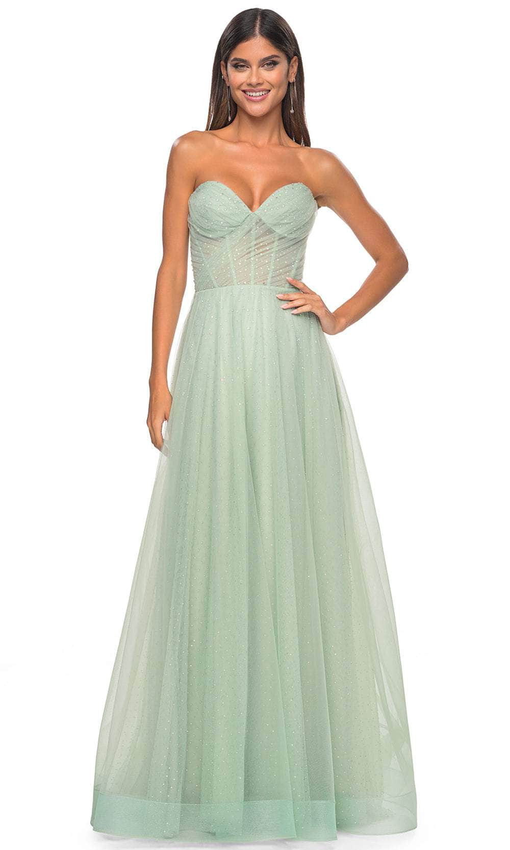 La Femme 31997 Shirred Sweetheart Prom Dress