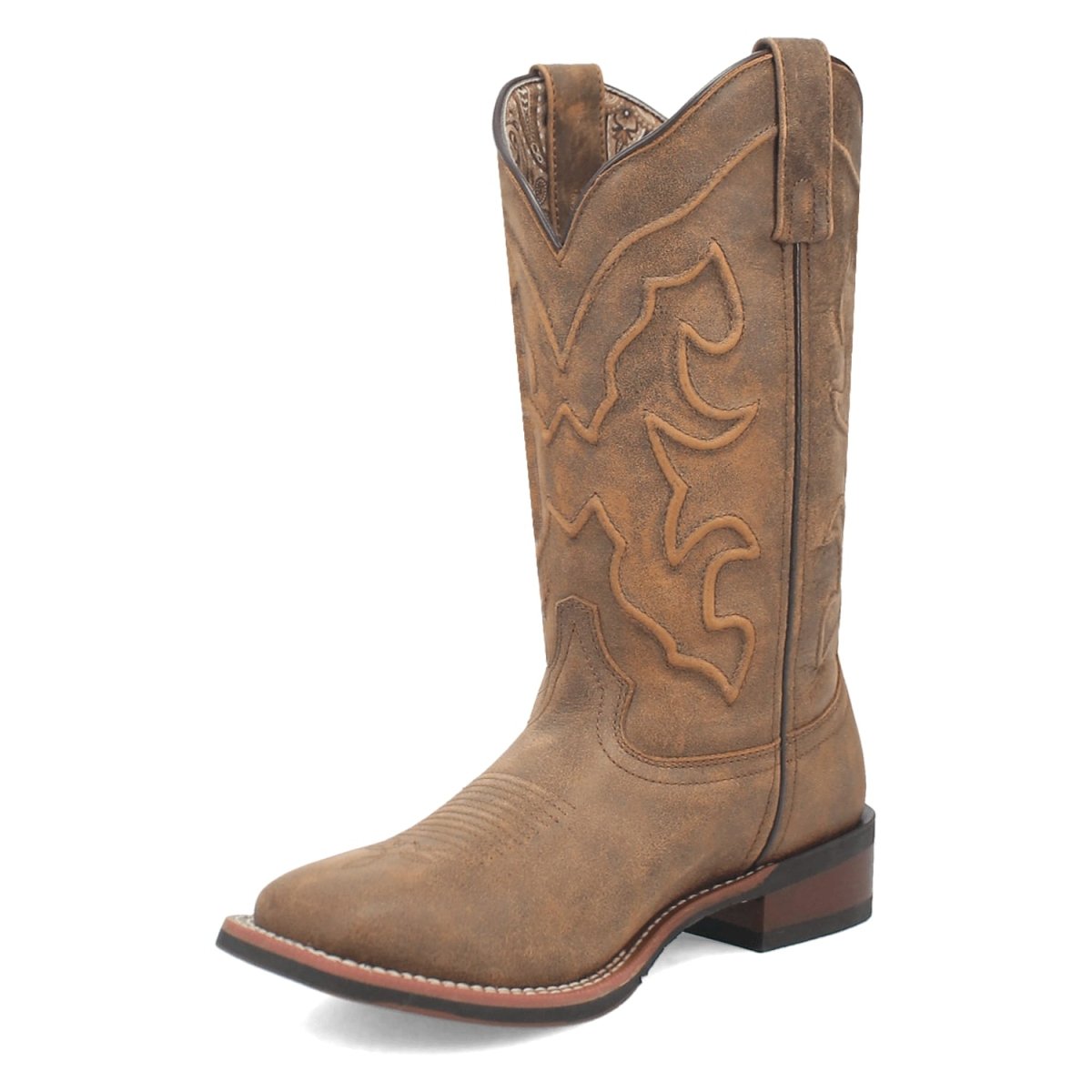 Laredo Women's Megan Square Toe Tan Leather Boots