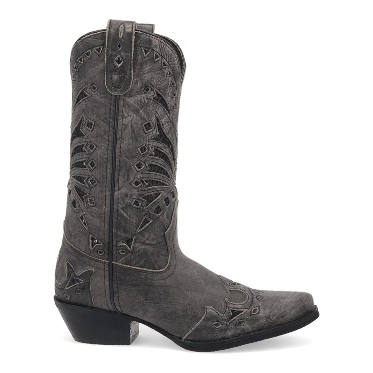 Laredo Stevie Snip Toe Black Leather Boots for Women