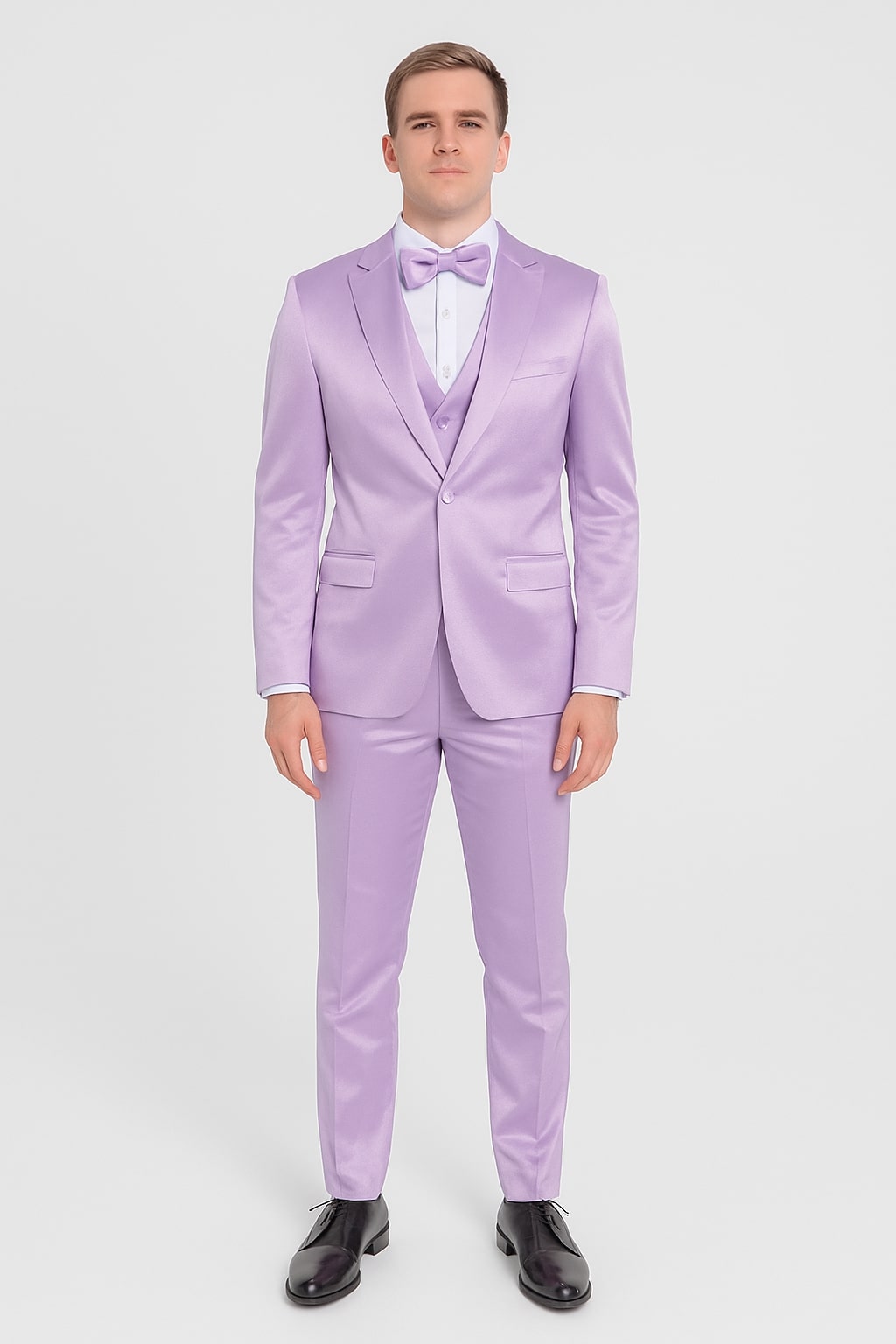 Lavender Satin Tuxedo Set - 4-Piece Statement