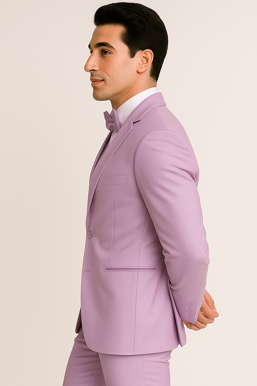 Lavender Satin Four-Piece Suit Set