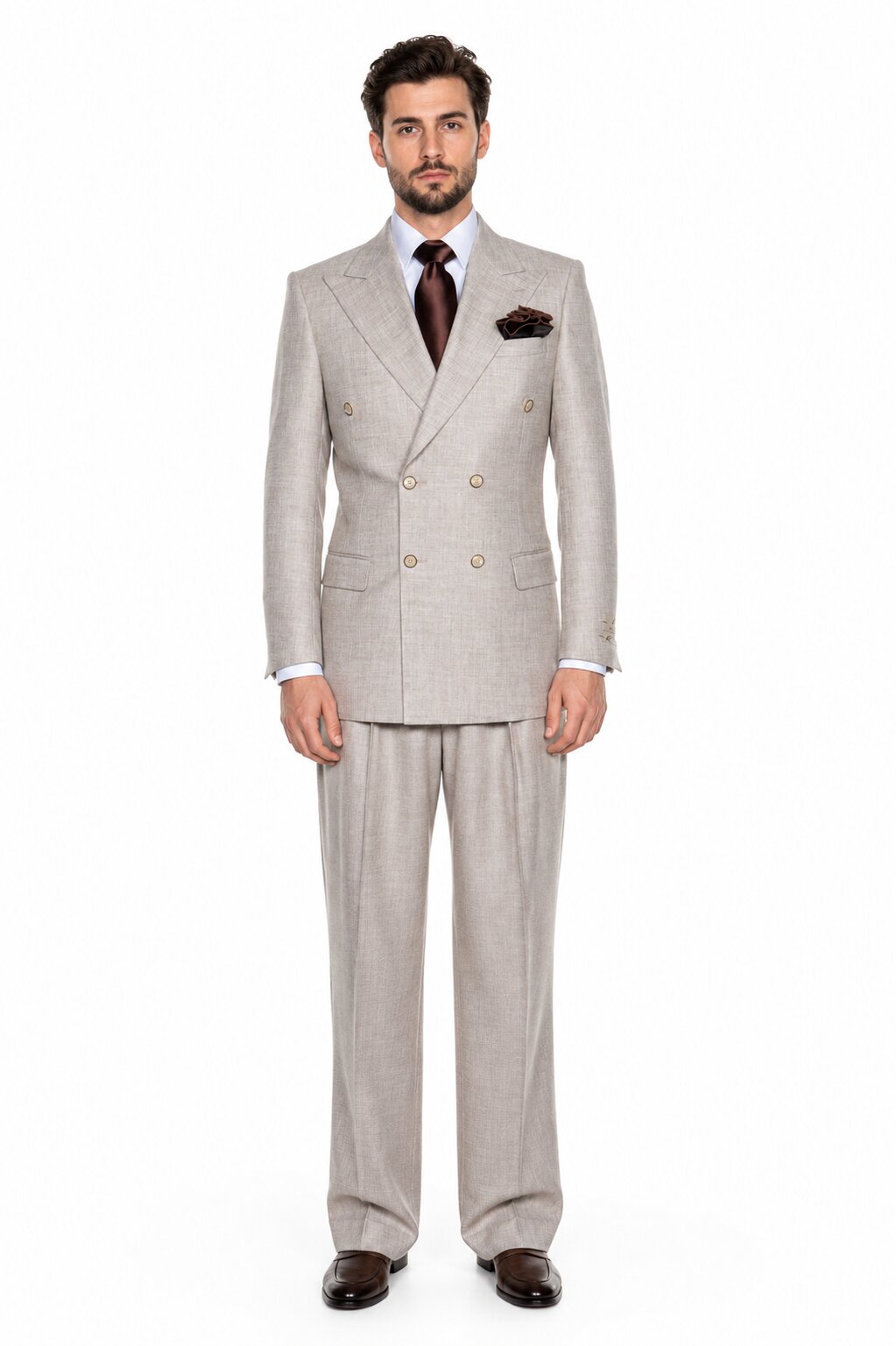 Baggy Pleated Wool Suits by Rossiman