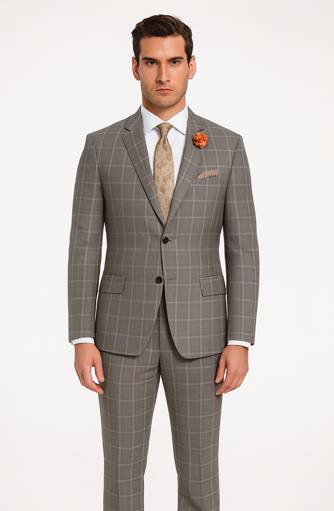 Light Grey Plaid Suit - 1920 Vintage Suit