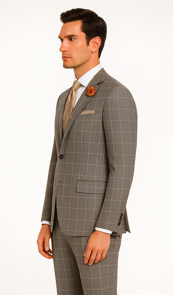 Light Grey Plaid Suit - 1920 Vintage Suit