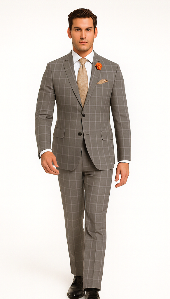 Light Grey Plaid Suit - 1920 Vintage Suit