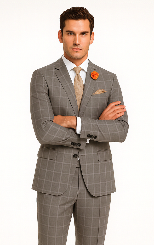 Light Grey Plaid Suit - 1920 Vintage Suit