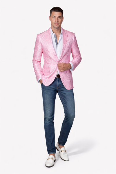 Light Pink Paisley Blazer by Manzini