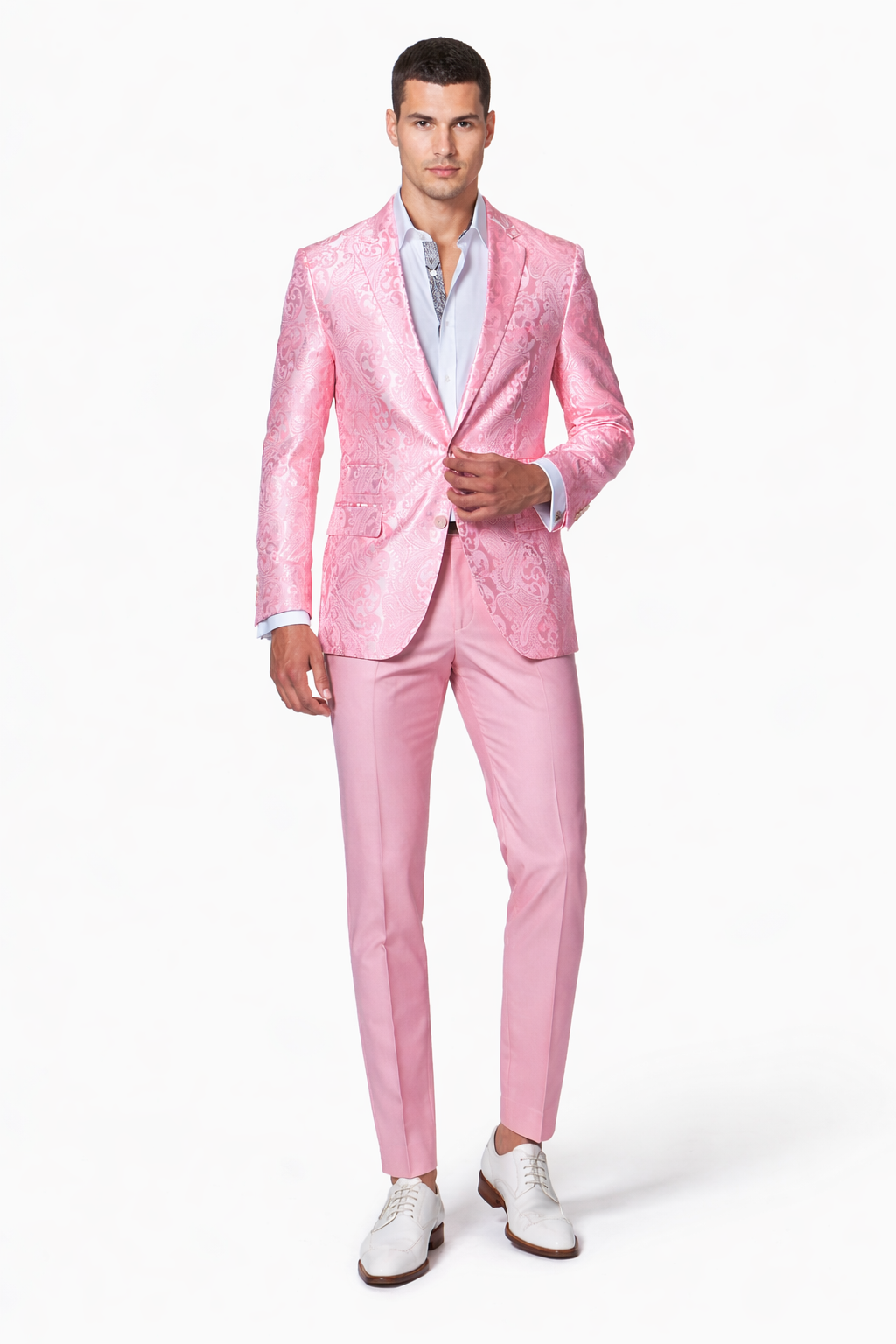 Light Pink Paisley Blazer by Manzini