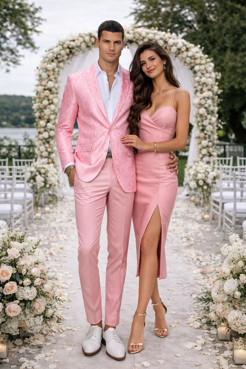 Light Pink Paisley Blazer by Manzini