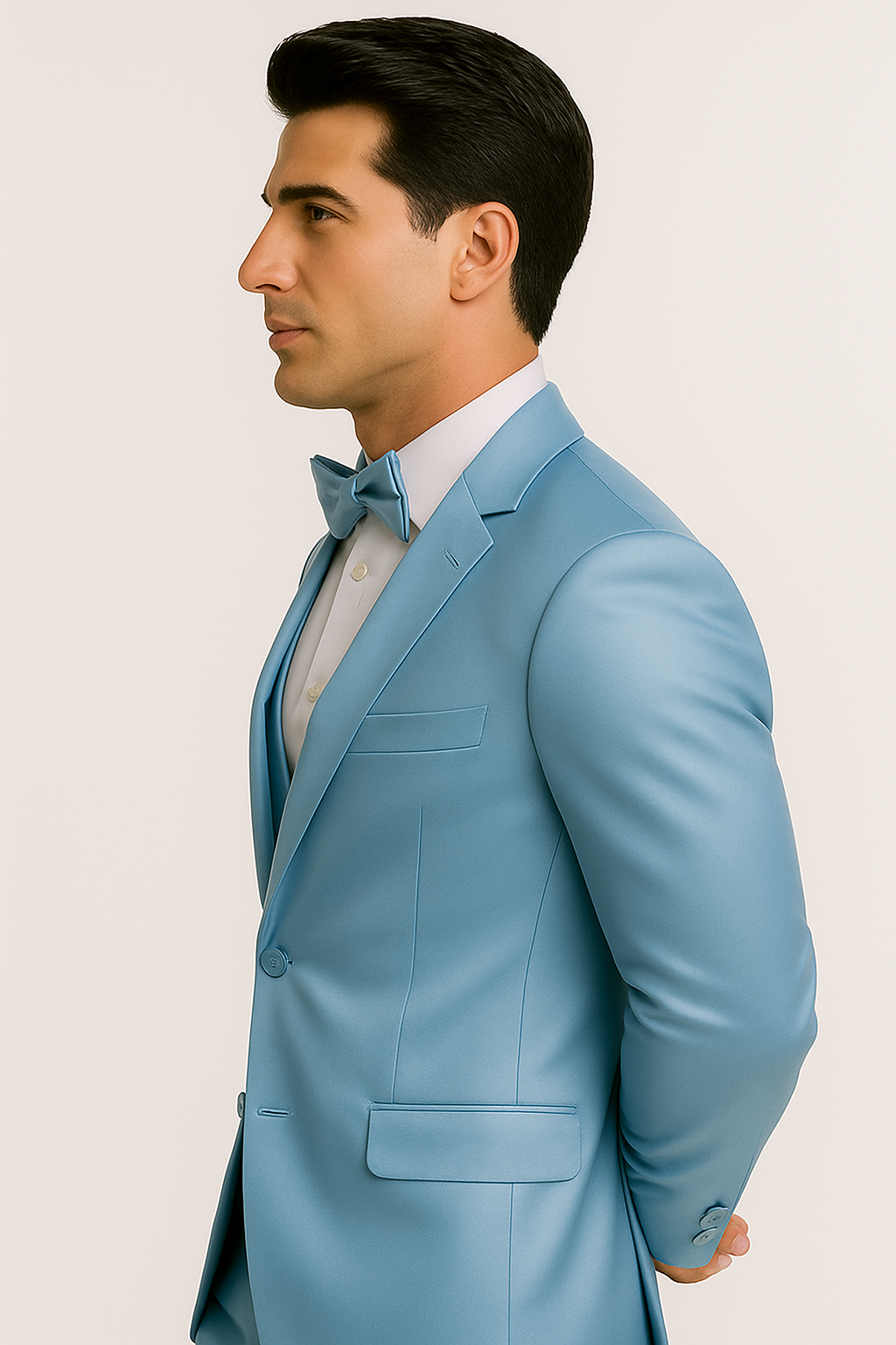 Light Blue Satin Suit For Formal Events