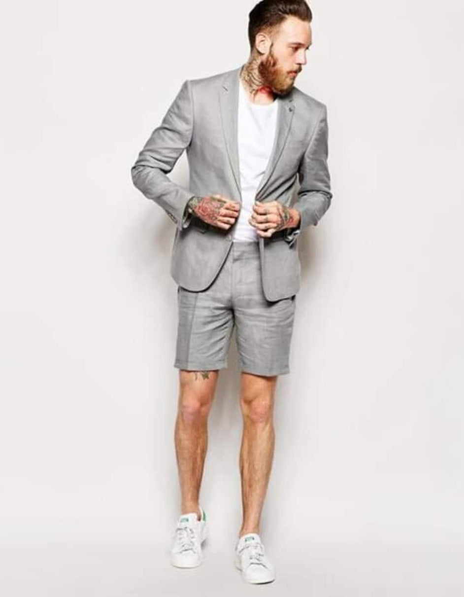 Grey Linen Summer Suit for Men