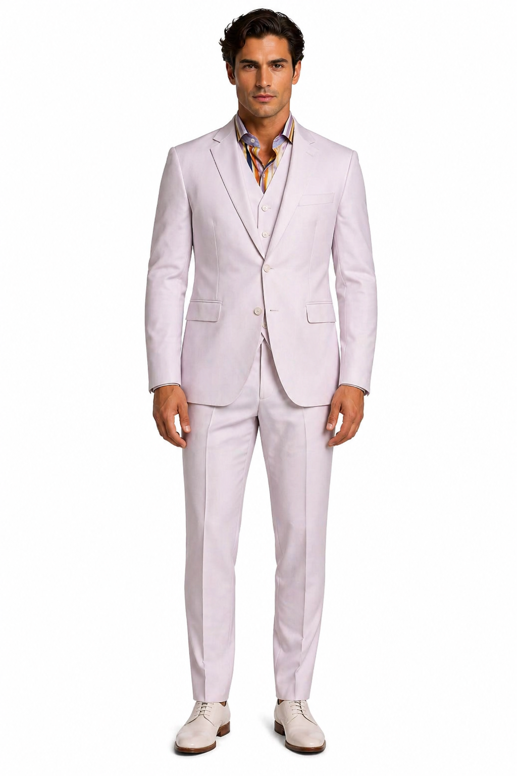 White Linen Slim Fit Beach Wedding Suit