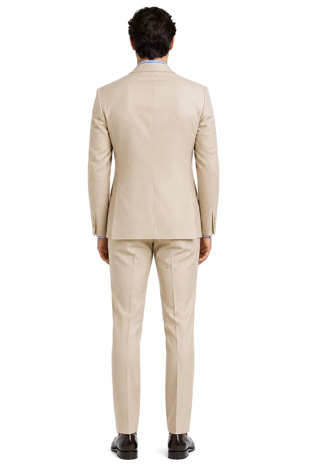 Tan Linen Summer Suit - 2 Button Beach Style