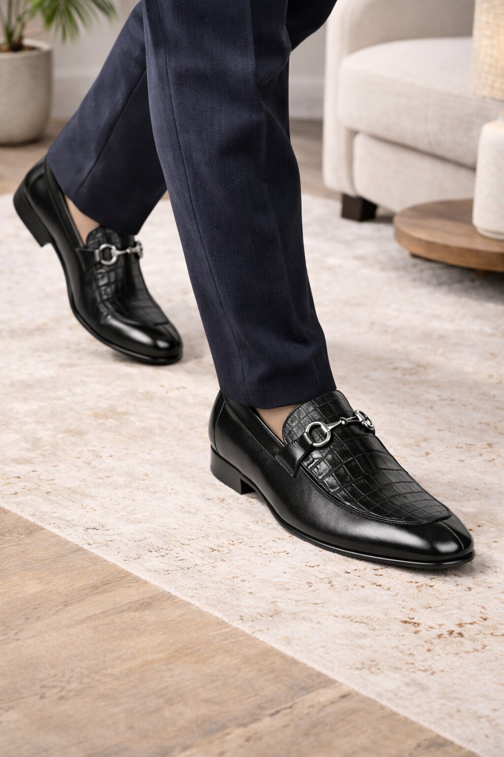 Lombardy Crocodile Calfskin Bit Loafers