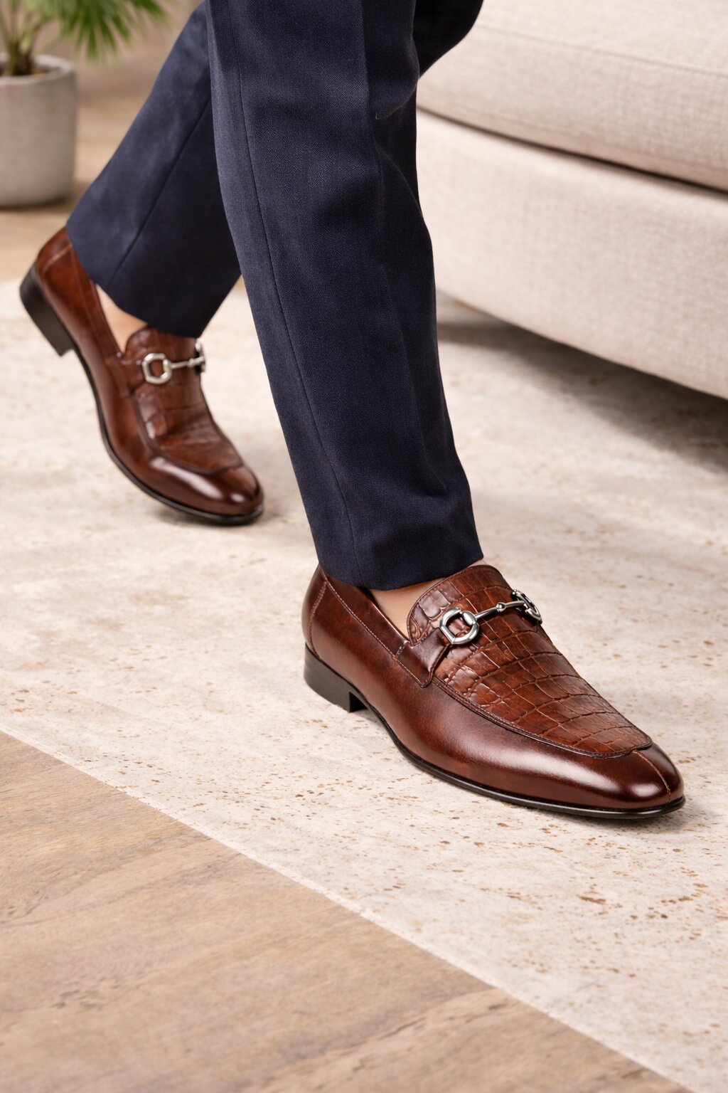 Lombardy Crocodile Calfskin Bit Loafers