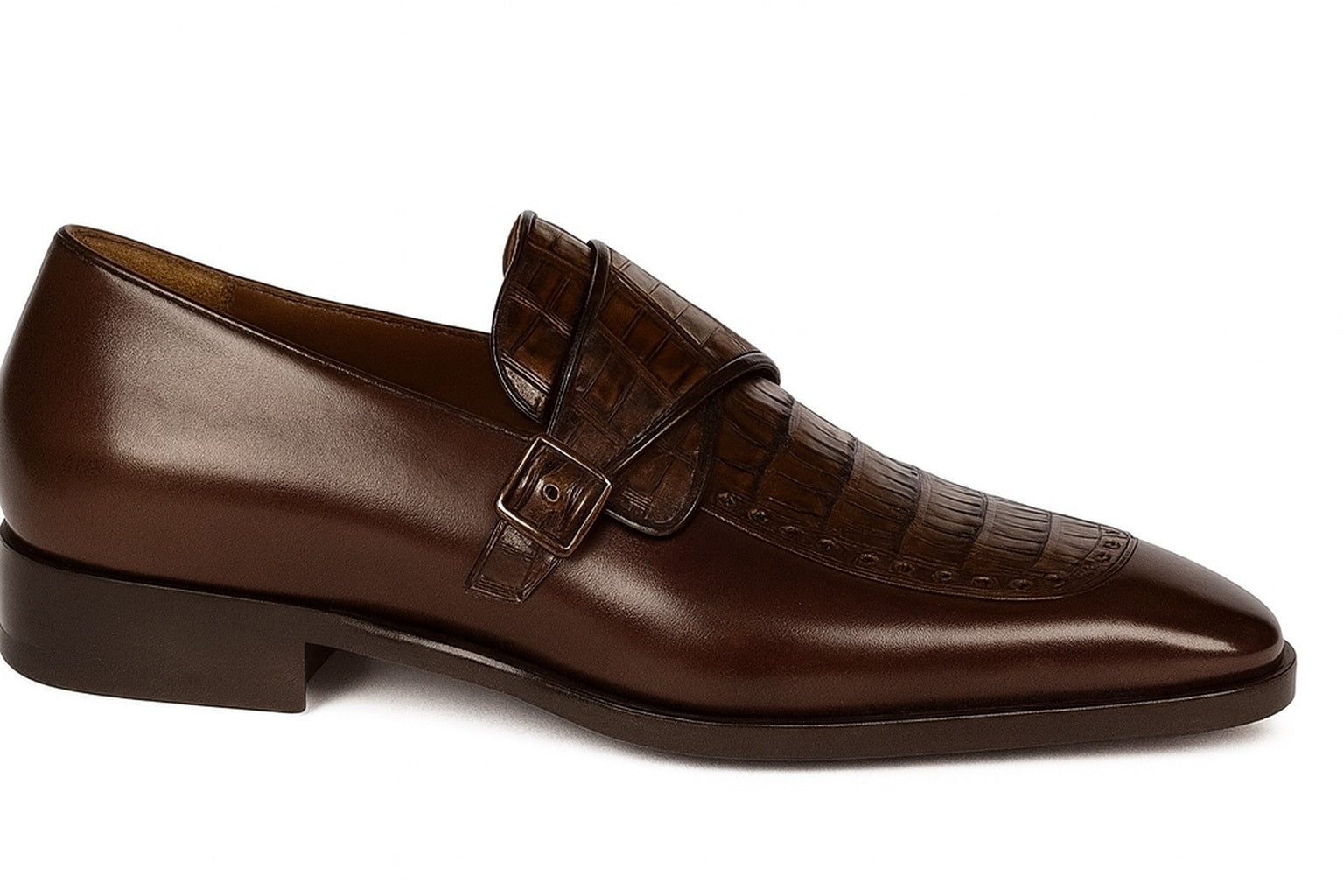 Lombardy Caiman Belly & Calfskin Monkstrap Shoe