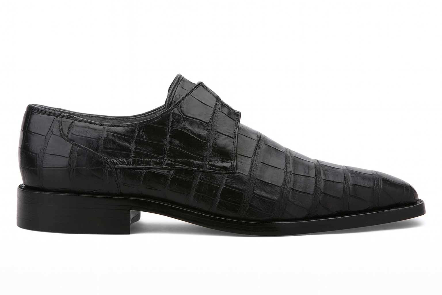 Los Altos Black Genuine All-Over Crocodile ~ World Best Alligator ~ Gator Skin Belly Shoes