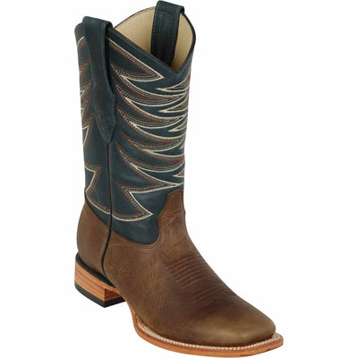 Los Altos Genuine Leather Wide Square Toe Boots 82799 - Honey