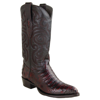 Men's Genuine Caiman Belly Skin J Toe Boots Black Color - Los Altos Boots