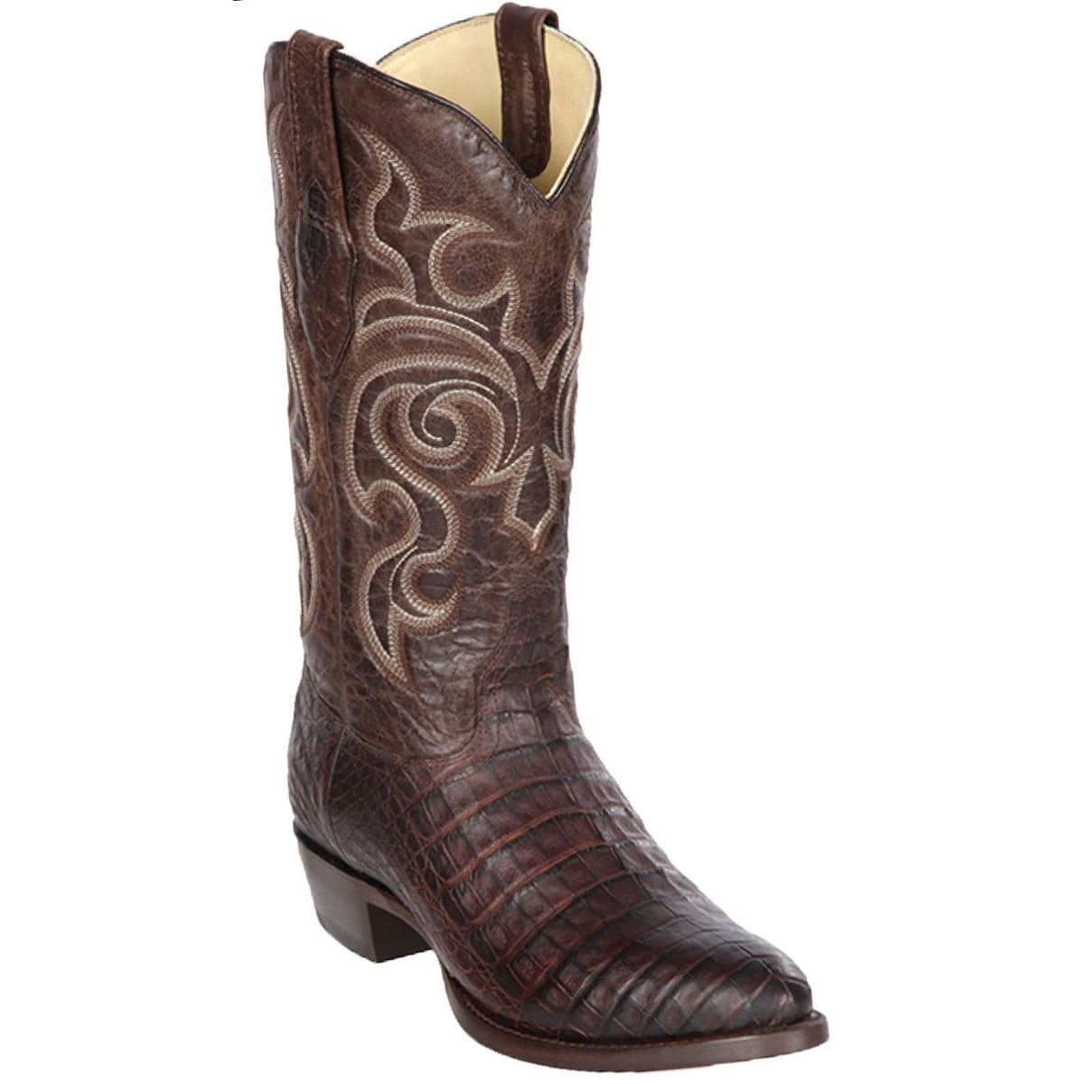 Men's Genuine Caiman Belly Round Toe Boots Greasy Colors - Los Altos Boots