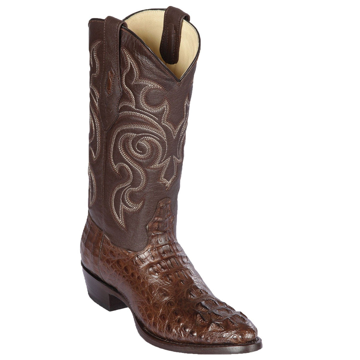 Men's genuine Caiman Tail Skin J-Toe Boots