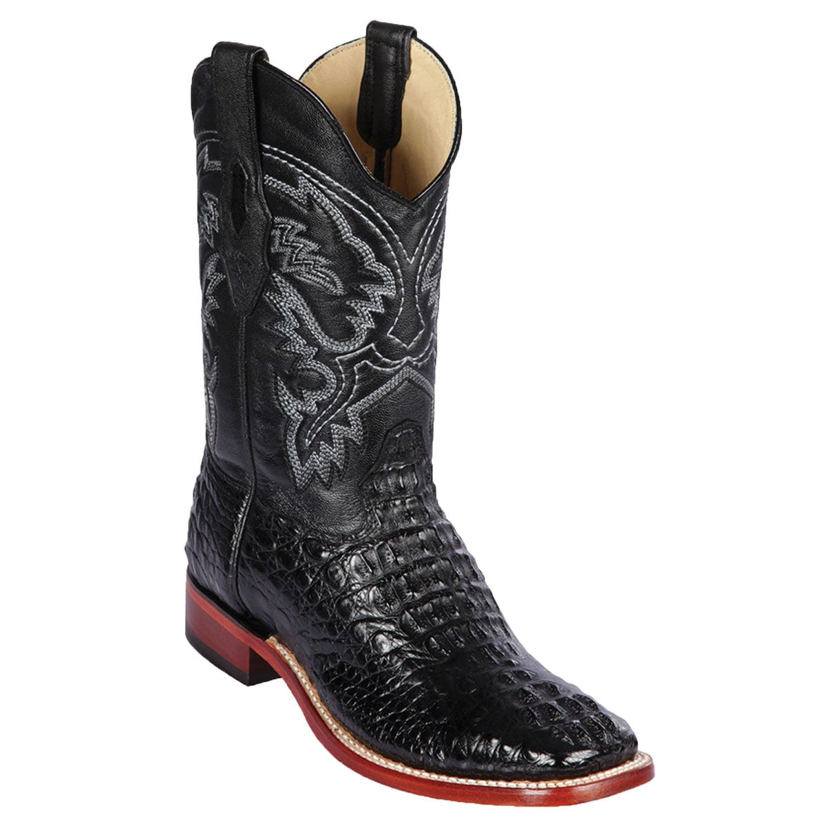 Men's genuine Caiman Tail Skin J-Toe Boots Buttercup Color