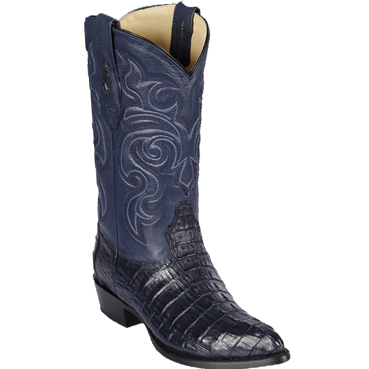 Men's genuine Caiman Tail Skin J-Toe Boots