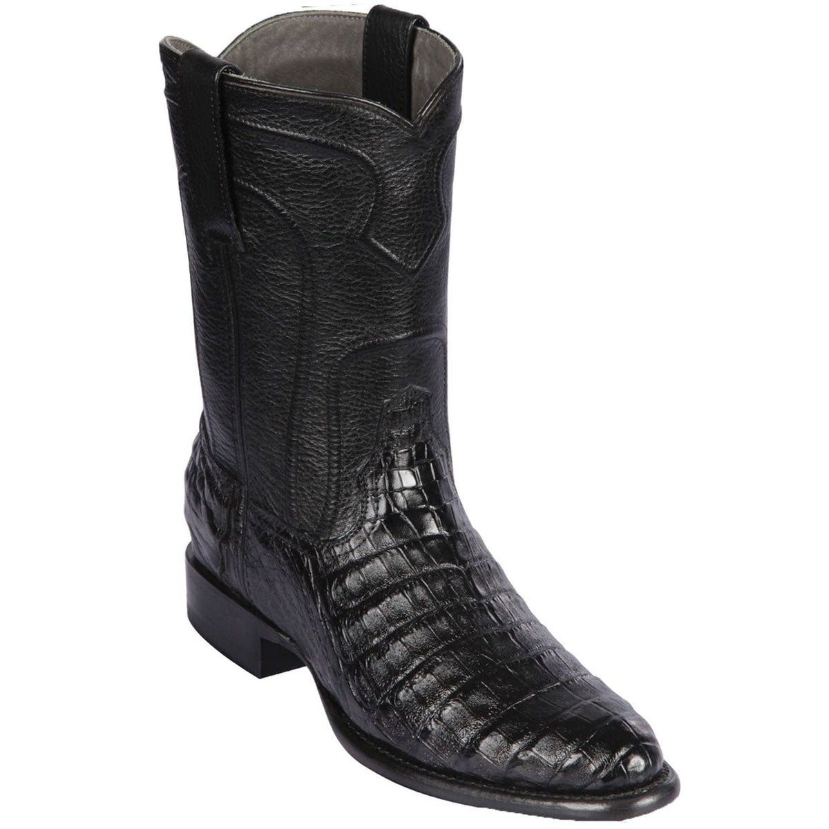 Men's genuine Caiman Tail Skin Biker Boots
