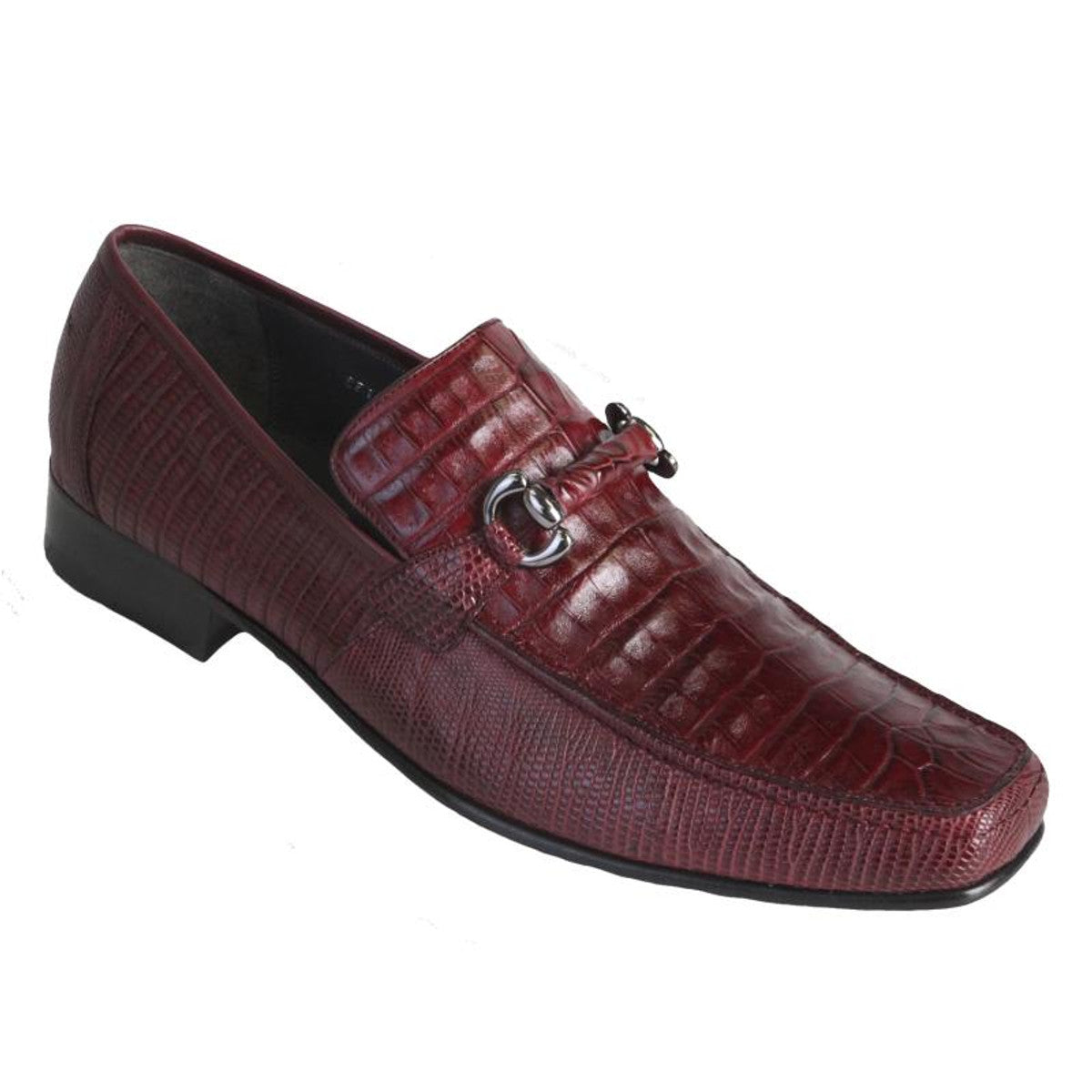 Los Altos Crocodile Lizard Metal Bit Loafers
