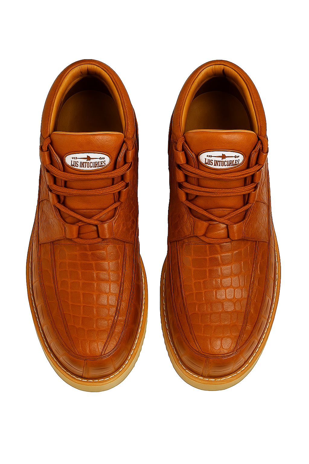 Los Altos Cognac Full Caiman Skin Sneakers
