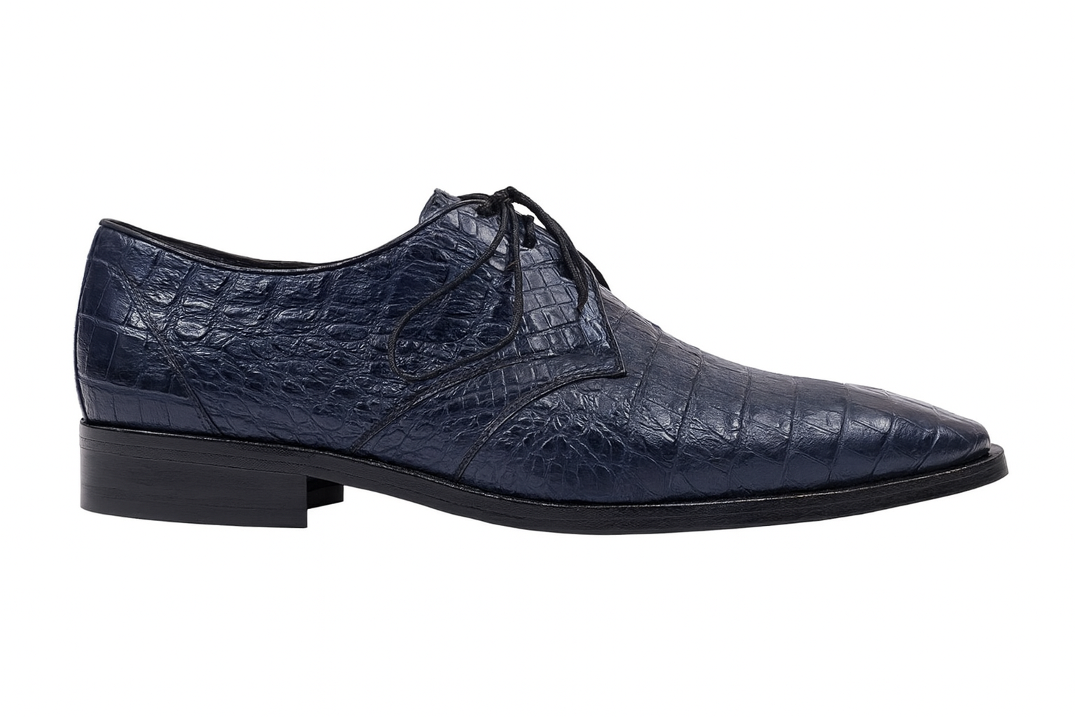 Los Altos Genuine Crocodile Caiman Belly Oxfords Navy Blue Dress Shoe For Men