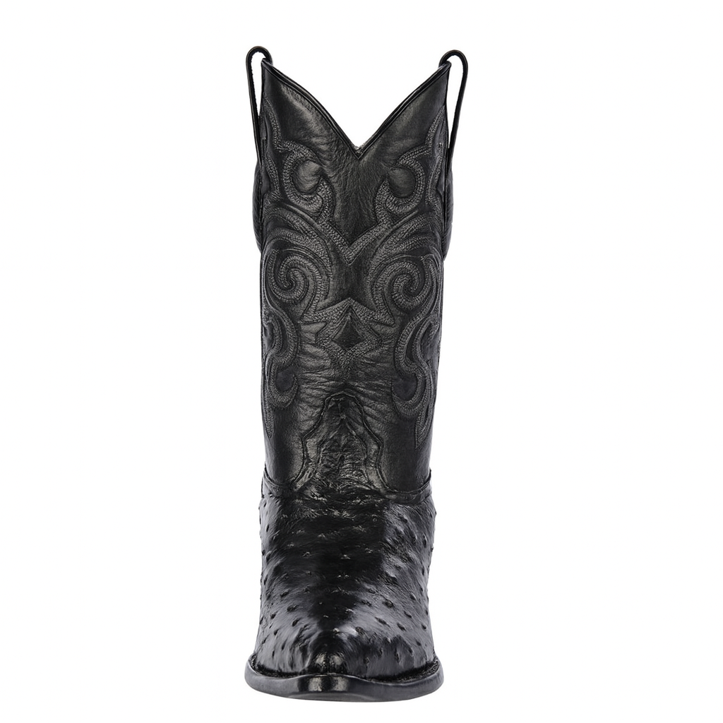 Full Quill Ostrich Black Cowboy Boots for Men