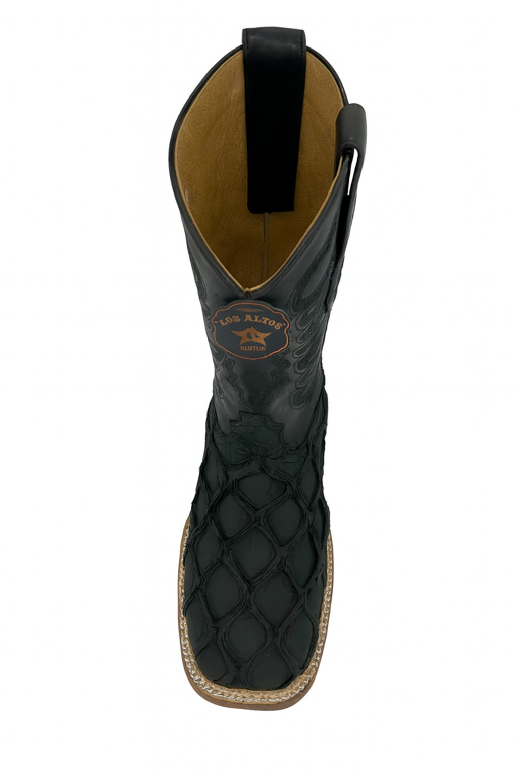 Los Altos Black Pirarucu Square Toe Boot