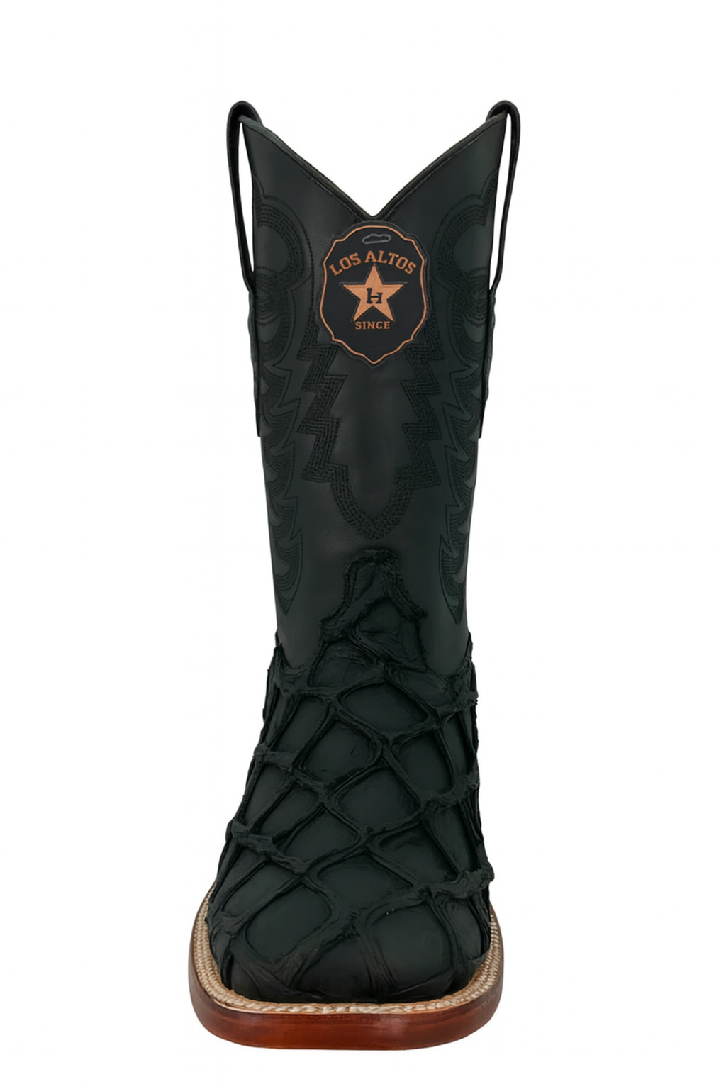 Los Altos Black Pirarucu Square Toe Boot