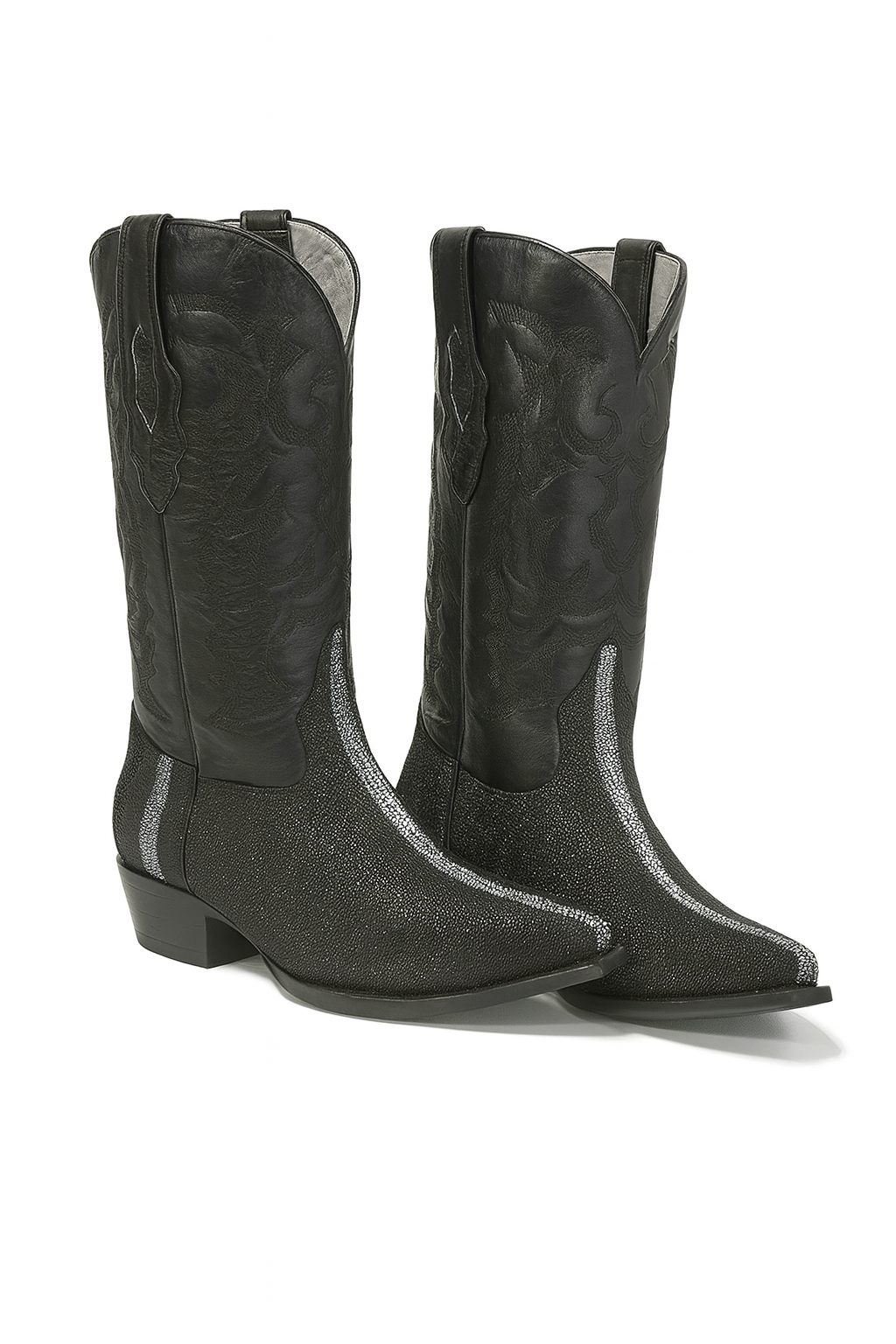 Los Altos Black Stingray Rowstone Snip Toe Boots