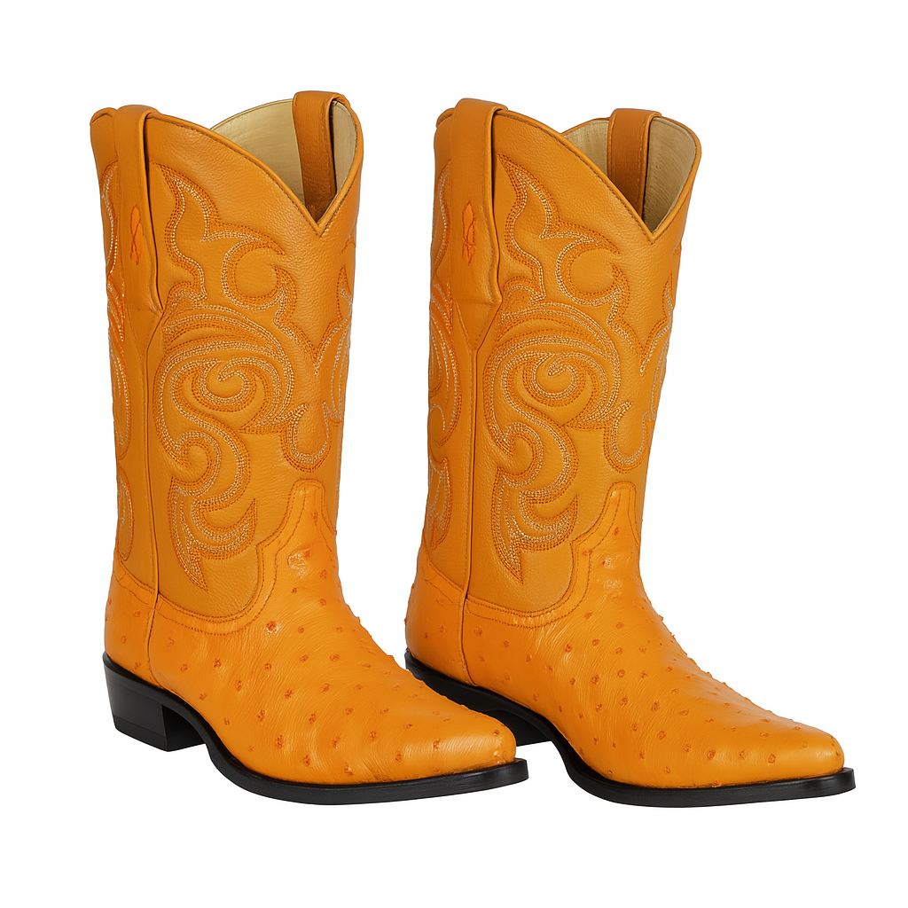 Men's Full Quill Ostrich Buttercup Boots