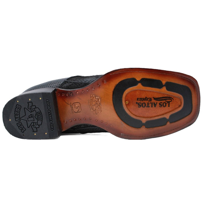 Python Skin Square Toe Ankle Boots by Los Altos