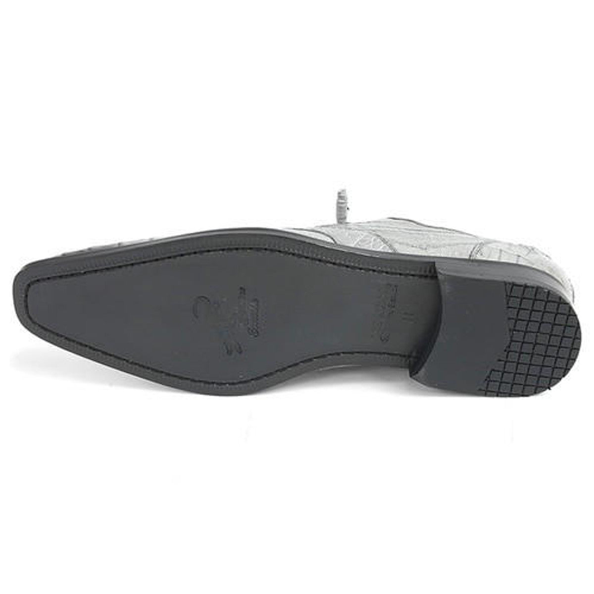 Los Altos Gray Crocodile Skin Lace-Up Shoes