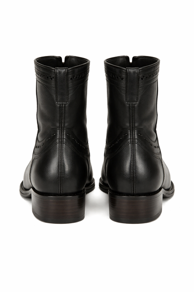 Men's Black Lizard European Toe Short Boots