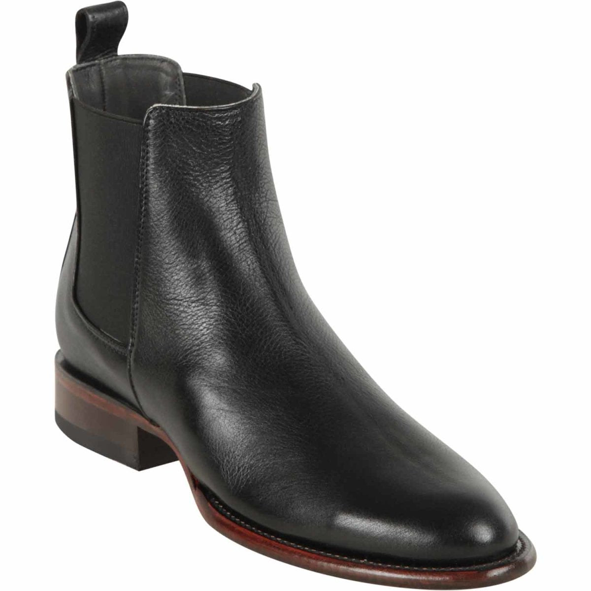 Los Altos Black Leather Short Boots Belmont