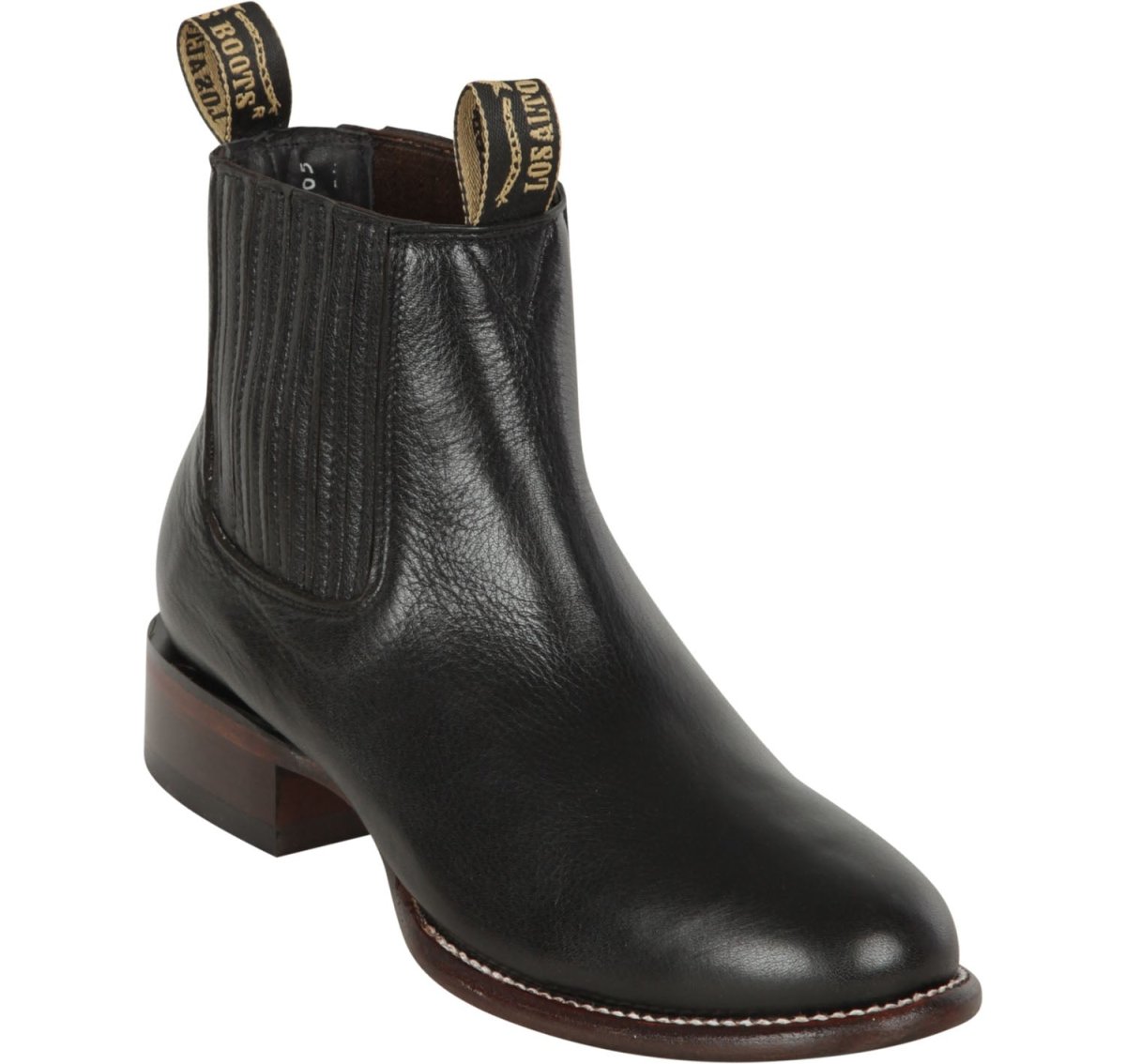 Los Altos Black Leather Short Boots