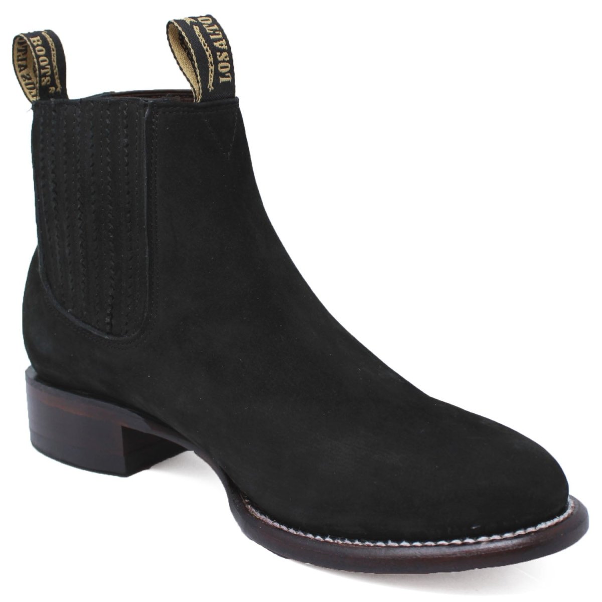 Men's Black Suede Leather Short Boots by Los Altos