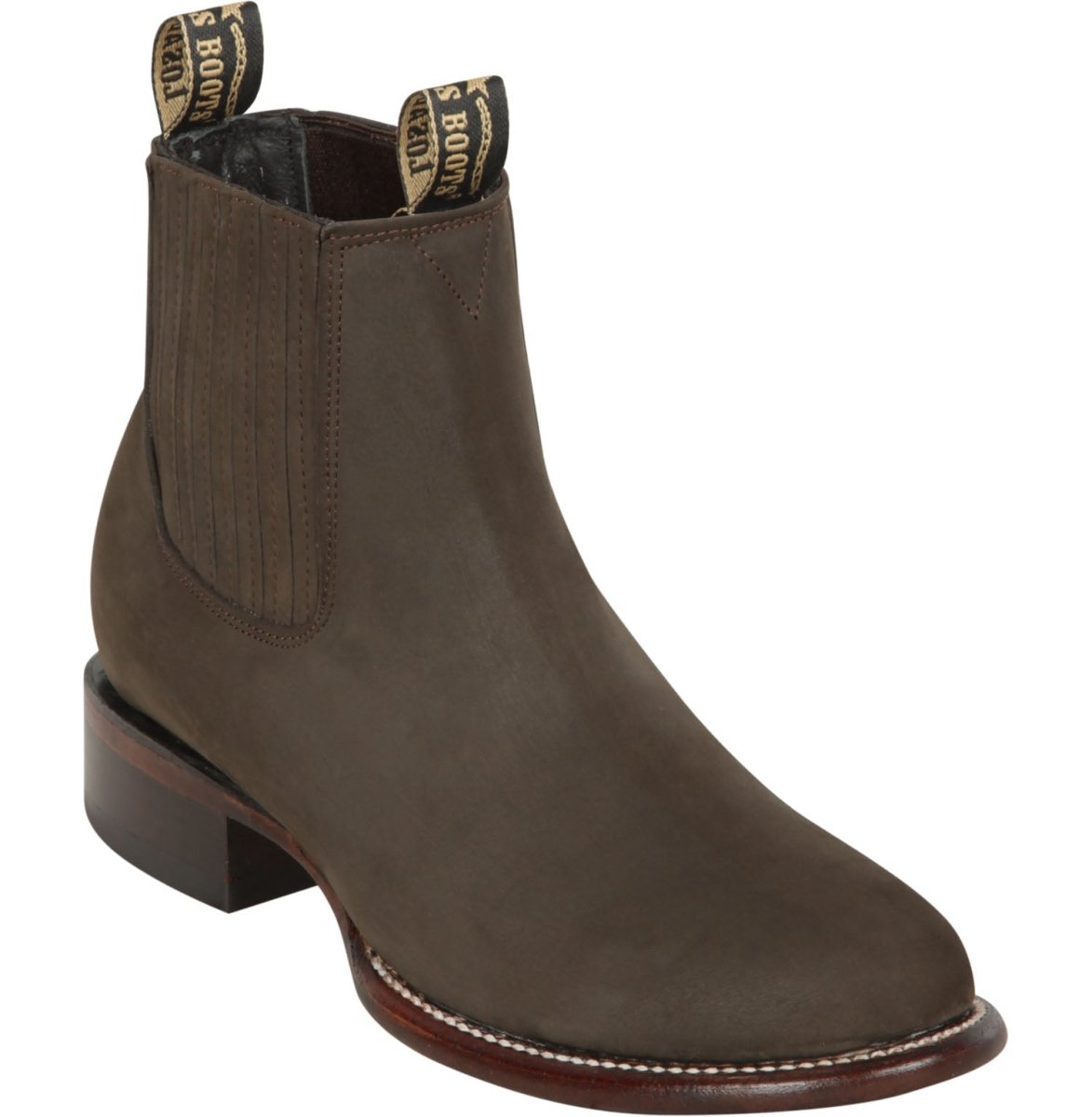 Los Altos Men's Suede Round Toe Short Boots Chocolate