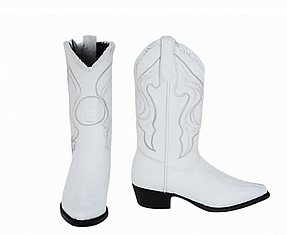 Los Altos White Caiman Tail Cowboy Boots