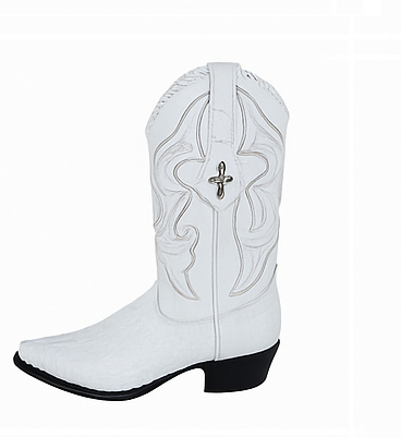 Los Altos White Caiman Tail Cowboy Boots