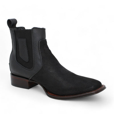 Los Altos Wide Square Toe Suede Short Boots