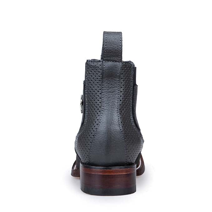 Men's Gray Suede Square Toe Short Boots by Los Altos