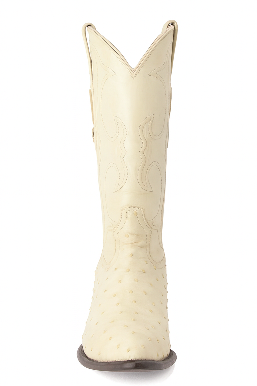 Winter White Full Quill Ostrich Boots by Los Altos